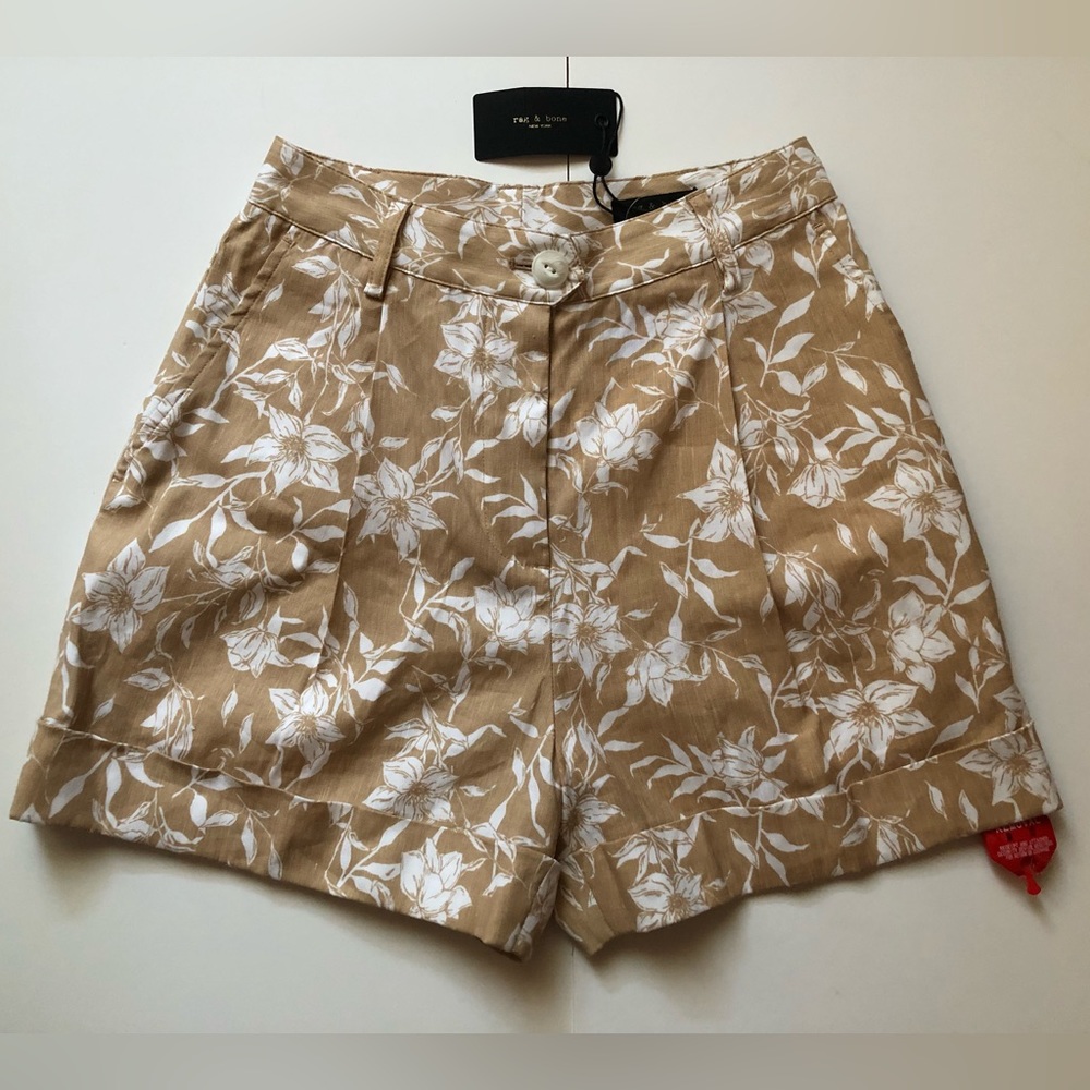 Rag & Bone Ivy Printed Linen Short In Size 00 NWT